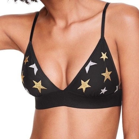 Victoria's Secret PINK black metallic bralette - Picture 1 of 8